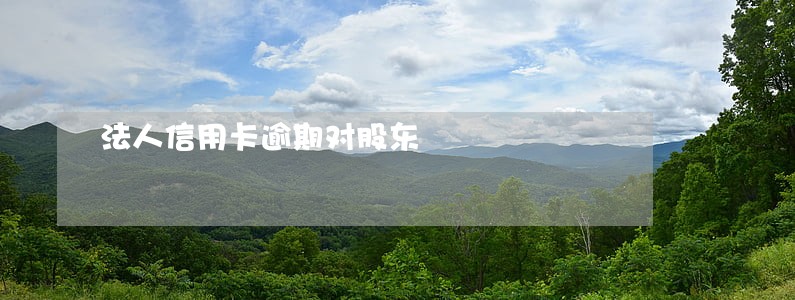 法人信用卡逾期对股东