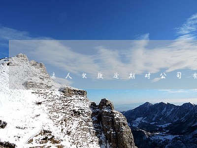 法人欠款逾期对公司有影响吗 法人欠款逾期对公司有影响吗