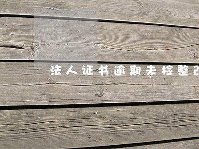 法人证书逾期未检整改报告