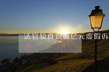 法官较真识破亿元虚假诉讼后 法官较真识破亿元虚假诉讼后