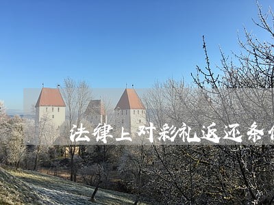 法律上对彩礼返还条件的相关规定 法律上对彩礼返还条件的相关规定