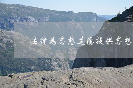 法律为思想道德提供思想指引和价值 法律为思想道德提供思想指引和价值