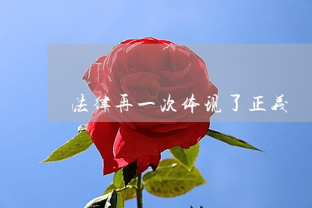 法律再一次体现了正义 法律再一次体现了正义