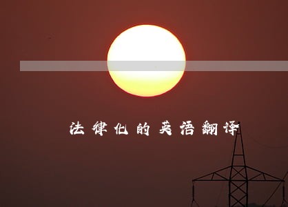 法律化的英语翻译 法律化的英语翻译