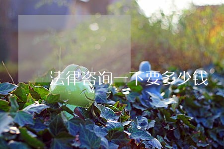法律咨询一下要多少钱 法律咨询一下要多少钱