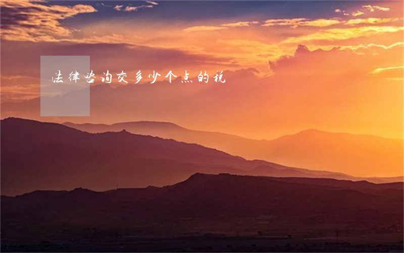 法律咨询交多少个点的税 法律咨询交多少个点的税
