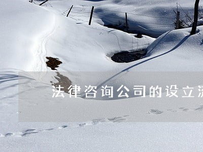 法律咨询公司的设立流程 法律咨询公司的设立流程