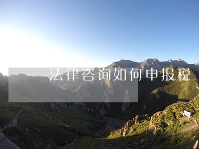 法律咨询如何申报税 法律咨询如何申报税