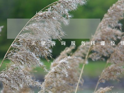 法律咨询服务找哪位律师 法律咨询服务找哪位律师