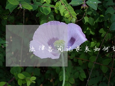 法律咨询记录表如何填写 法律咨询记录表如何填写