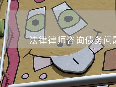 法律律师咨询债务问题 法律律师咨询债务问题