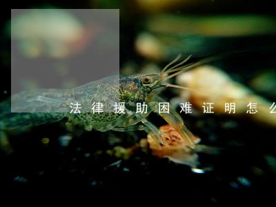 法律援助困难证明怎么开