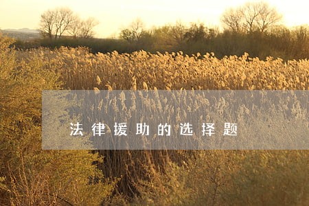 法律援助的选择题 法律援助的选择题