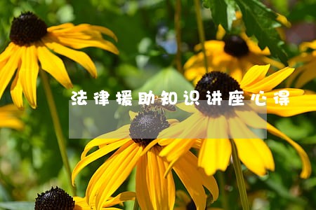 法律援助知识讲座心得 法律援助知识讲座心得