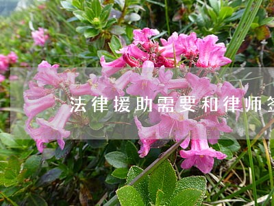 法律援助需要和律师签什么 法律援助需要和律师签什么