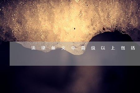 法律条文中县级以上包括什么 法律条文中县级以上包括什么