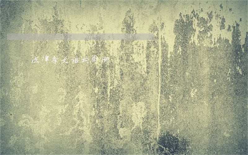法律条文结构举例