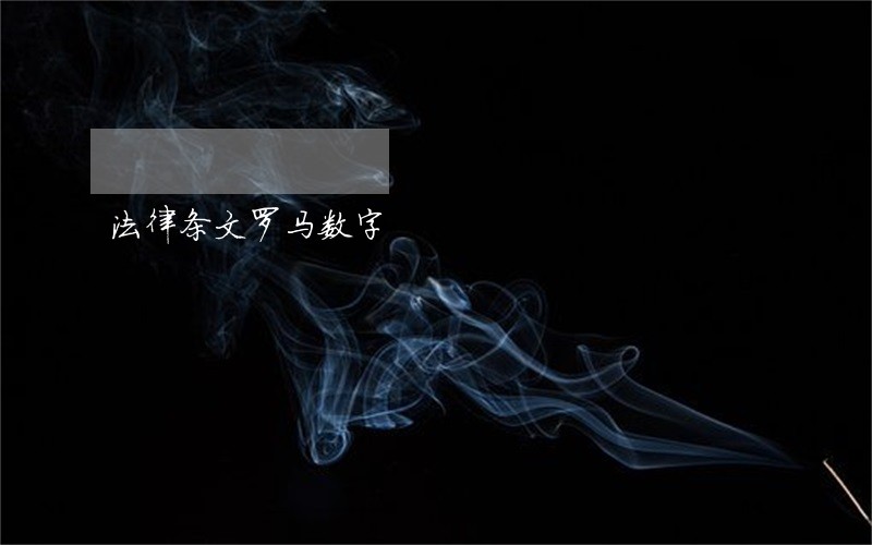 法律条文罗马数字