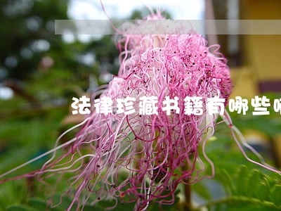 法律珍藏书籍有哪些啊 法律珍藏书籍有哪些啊