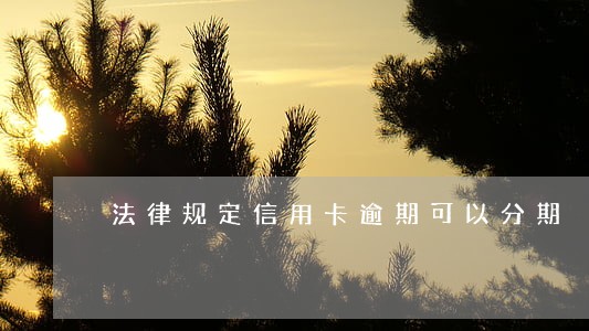 法律规定信用卡逾期可以分期