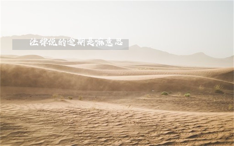 法律说的逾期是嘛意思 法律说的逾期是嘛意思