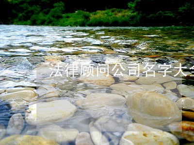 法律顾问公司名字大全 法律顾问公司名字大全
