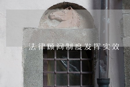 法律顾问制度发挥实效