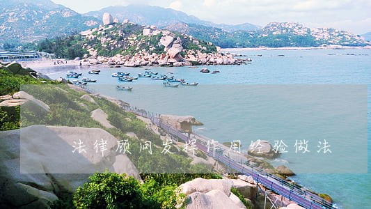 法律顾问发挥作用经验做法 法律顾问发挥作用经验做法