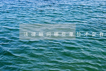 法律顾问哪些单位才会有 法律顾问哪些单位才会有