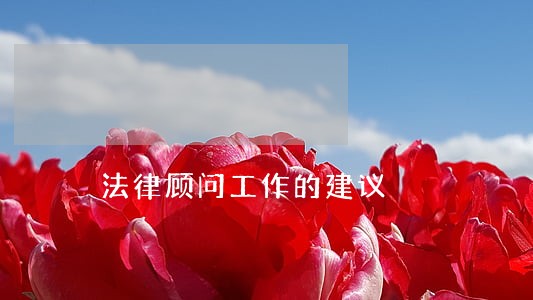 法律顾问工作的建议 法律顾问工作的建议