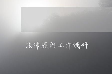 法律顾问工作调研