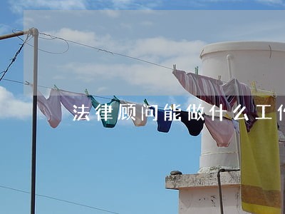 法律顾问能做什么工作 法律顾问能做什么工作