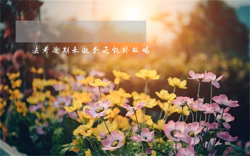 法考逾期未缴费还能补报吗 法考逾期未缴费还能补报吗