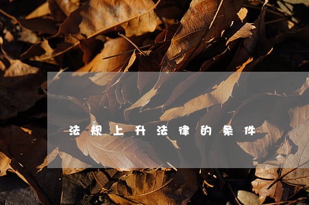 法规上升法律的条件 法规上升法律的条件
