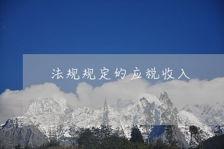 法规规定的应税收入 法规规定的应税收入