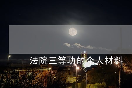 法院三等功的个人材料