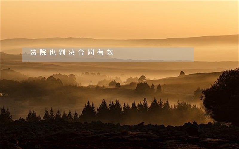 法院也判决合同有效