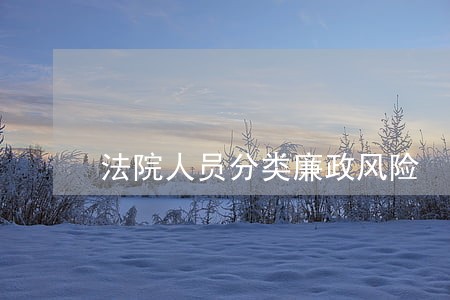 法院人员分类廉政风险 法院人员分类廉政风险