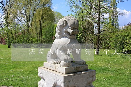 法院人民调解先进个人总结 法院人民调解先进个人总结
