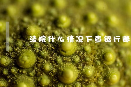 法院什么情况下查银行账户