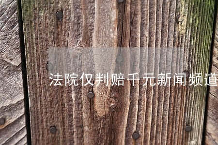 法院仅判赔千元新闻频道 法院仅判赔千元新闻频道