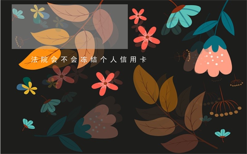 法院会不会冻结个人信用卡