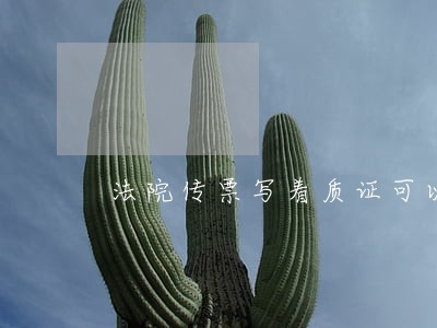 法院传票写着质证可以吗