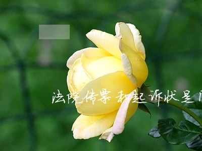 法院传票和起诉状是同时发放吗 法院传票和起诉状是同时发放吗