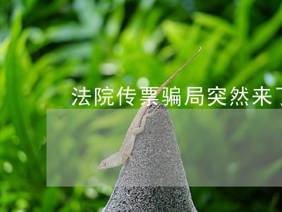 法院传票骗局突然来了个电话 法院传票骗局突然来了个电话