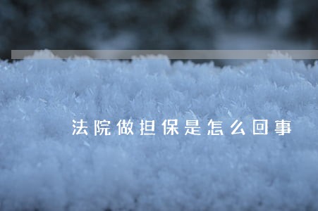法院做担保是怎么回事 法院做担保是怎么回事