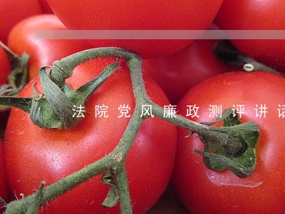 法院党风廉政测评讲话