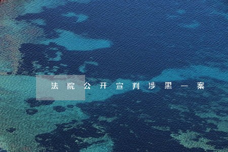法院公开宣判涉黑一案 法院公开宣判涉黑一案