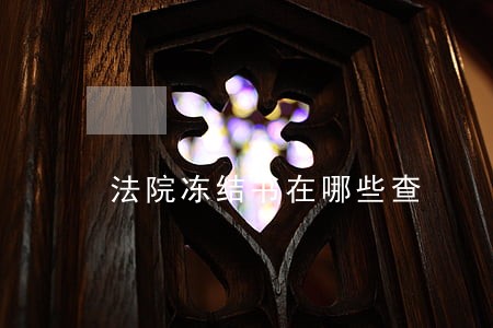 法院冻结书在哪些查 法院冻结书在哪些查