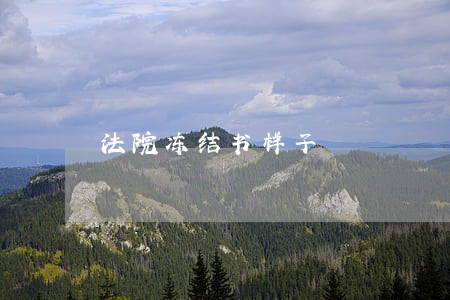 法院冻结书样子 法院冻结书样子